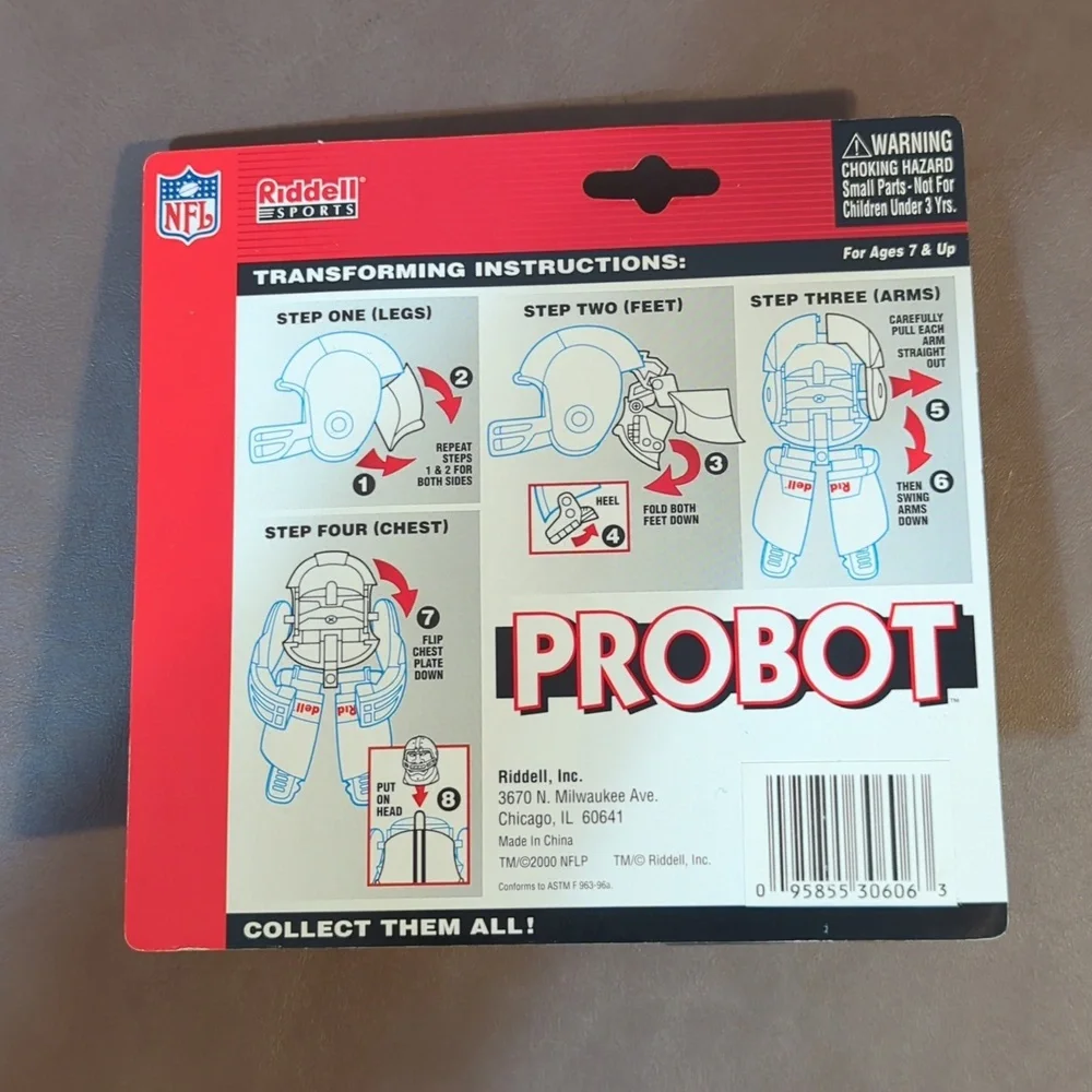 2000 Riddell Probot Chicago Bears NFL Transforming Team Helmet Player Robot NFLP